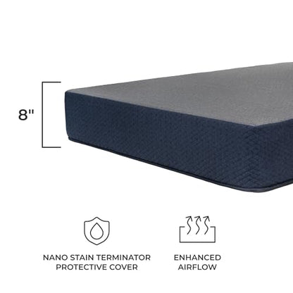 DREAMFOAM Brooklyn Bedding Copperflex Essential 8" Gel Memory Foam Mattress with Stain Protection, Full XL |Made in Arizona - size: Full XL 54x80, style: 8" - Firm