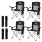 Elevon Camping Chair, Portable Folding Outdoor Chair with Arms, Cup Holder and Carry Bag - color: Midnight-4 Pack