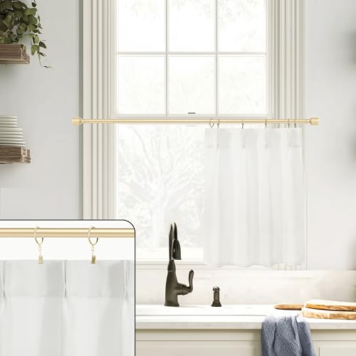 Lino Rosa White Bathroom Window Curtain, Pinch Pleated Laundry Room Curtains for Windows, 24" W x 20" L - color: White, size: 24"W x 20"L (Pack of 1)