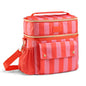 Fit & Fresh Sidekick Insulated Cooler Bag – Dual Compartment Leakproof Soft Sided Lunch Cooler, Small Cooler Bag with Crossbody Strap, 15 Can Capacity for Work, Beach & Travel, Daiquiri Cabana Stripe - color: Daiquiri Cabana Stripe