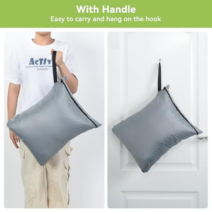OTraki 2PCS Wet Bags 16x20 inch Medium Wet Dry Bag for Swimsuit and Towels Waterproof Beach Swimming Bag, Wet Dirty Clothes Gym Bags with Handle Drying Do Not Exceed 176℉ (Black & Grey) | Waterproof Beach Swimming Bag, Wet Dirty Clothes Gym Bags with Hand