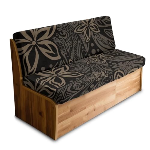 Hibisucs Polynesian Tribel Print 2 Pcs RV Dinette Cushion Covers Elastic Camper Cushion Slipcover Non-Slip RV Couch Cover Furniture Protector RV Camper Car Bench for Dogs and Kids - color: Hibisucs Polynesian Tribel