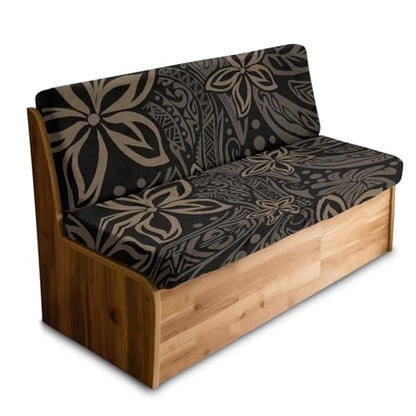 Hibisucs Polynesian Tribel Print 2 Pcs RV Dinette Cushion Covers Elastic Camper Cushion Slipcover Non-Slip RV Couch Cover Furniture Protector RV Camper Car Bench for Dogs and Kids - color: Hibisucs Polynesian Tribel
