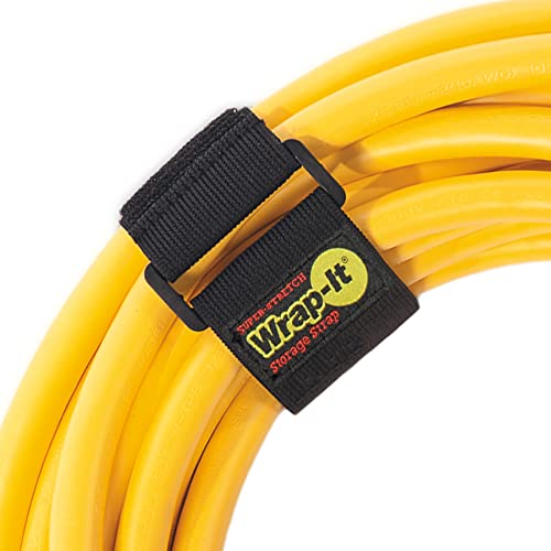 Super-Stretch Wrap-It Storage Straps (Assorted 12 Pack) - Elastic Cinch Straps - Extension Cord Organizer, Hose, Rope and Cable Strap, Cord Wrap, Cord Keeper, Garage and RV Organization - color: Black, size: Assorted 12-Pack (9",12",18")