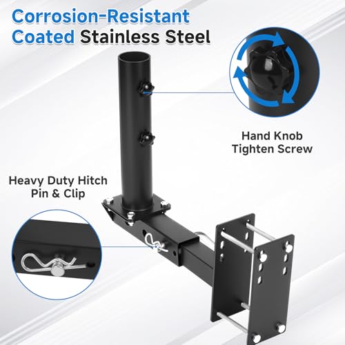 Heavy Duty RV Flag Pole Mount Kit, Frame/Hitch/Bumper Mount 3 in 1, Flag(Starlink) Pole Holder Suitable for RV, Truck, Trailer, SUV, Camper