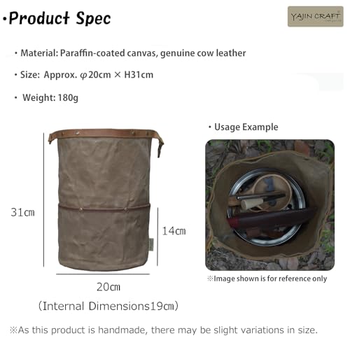 Camping Cookware Storage Bag, Canvas Camp Kitchen Organizer for Cooking Utensils, Pots, Pans & Mess Kit – Heavy-Duty Water-Resistant Outdoor Storage Case L - size: L