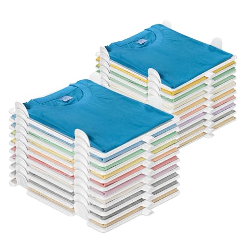 Accenter Tshirt Organizer for Closet Storage,Closet shelves for Bedroom Storage,Stackable Storage Bins for Home Storage,Sturdy and Durable, Clothes Folder,20-Pack - size: Large 20 Pcs