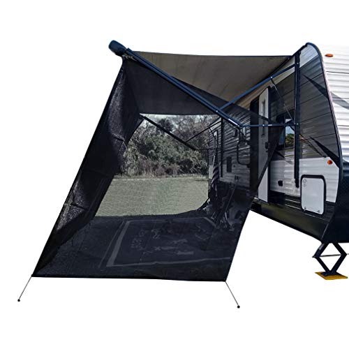 Shadeidea RV Awning Sun Shade Screen for Side Panel - 9' 6'' X 7' 6'' -Black Mesh Sunshade Motorhome Camping Trailer UV Sunblocker Canopy Sunscreen - 3 Year Warranty - size: 9' 6'' x 7' 6'' -Actual Measurement