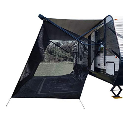 Shadeidea RV Awning Sun Shade Screen for Side Panel - 9' 6'' X 7' 6'' -Black Mesh Sunshade Motorhome Camping Trailer UV Sunblocker Canopy Sunscreen - 3 Year Warranty - size: 9' 6'' x 7' 6'' -Actual Measurement