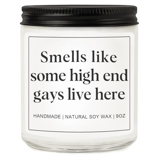 Gay Gifts for Men, Pride Gift for LGBTQ Boyfriend Husband Friend Brother, Funny Birthday Valentines Day Present Ideas - Lavender Scented Candle - style: Gay