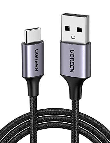 UGREEN USB to USB C Cable, Car Carplay Cable USB A to Type C Cable Fast Charging Braided USB C Cord Compatible with iPhone 17/16 Plus/16 Pro/15, Samsung Galaxy S26/S25, Pixel 10/9, 6.6FT - size: 6.6FT