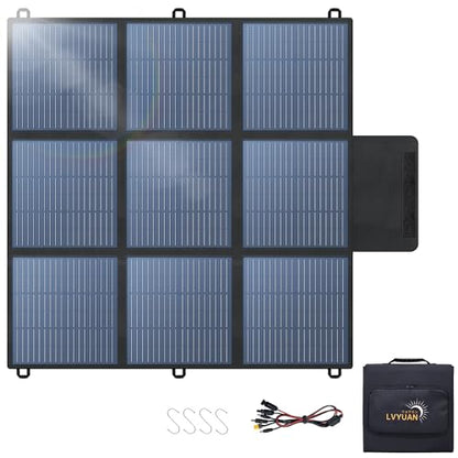 LVYUAN 300W Portable Solar Panel, 24V Foldable Blanket Solar Panel IP64 P-PERC, Upgraded 23% Efficiency for Solar Power Station Generator for Outdoor Camping Hiking, 16.5 Pounds - size: 300 Watt Portable Solar Panel