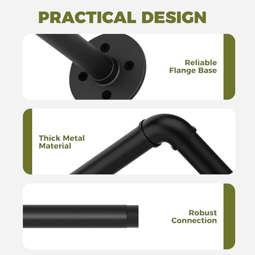 Galood 2Pc Hanging Planters for Indoor Plants Plant Hanger Indoor Hanging Plant Holder Black Metal Rod(Pot/Chain/Plant not Included - size: 36.2in*2