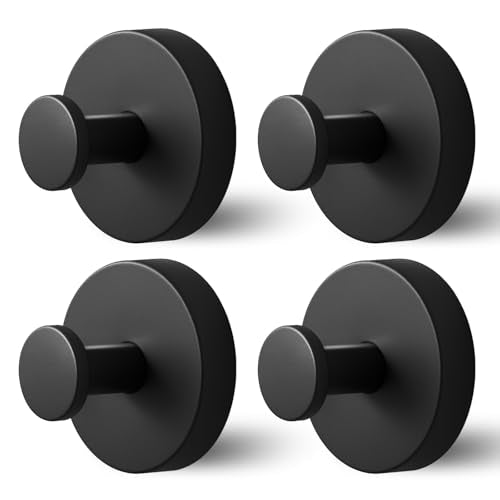 Shower Hooks for Inside Shower,Suction Cup Hooks for Glass Window,Removable Towel Hooks for Bathrooms,4 Packs(Black) - color: Black, size: 4 Pack