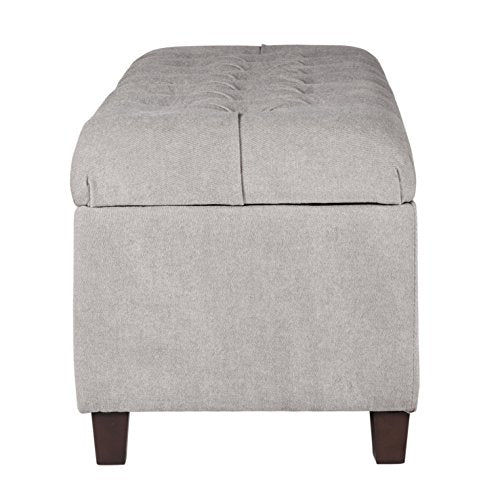 HomePop Ainsley 40" Storage Ottoman Bench - Grey - color: Grey