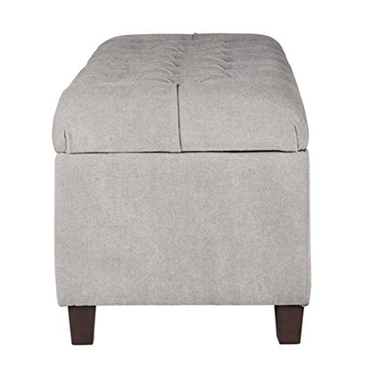 HomePop Ainsley 40" Storage Ottoman Bench - Grey - color: Grey
