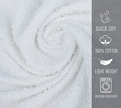 (Pack of 12 White Bath Towel Bulk 24x48 Inches - Economy Cheap Bath for Commercial Uses, Gym, Salon, Spa & Hair -Lightweight Bath Towels Quick Drying -Bath Towels Sets Bulk - color: White, size: Bath Towel - Pack of 12 - 24x48