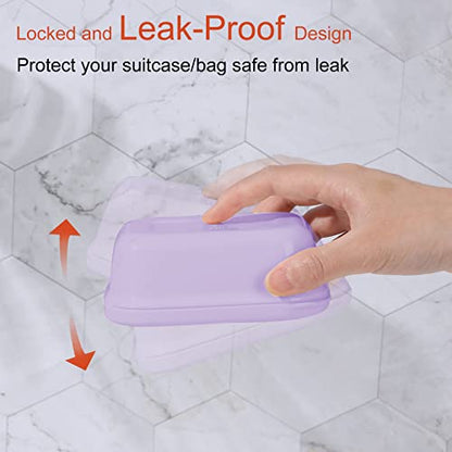 Quatish 2 Pack Travel Soap Container, Portable Soap Holder with Lid, Bar Soap Holder, Soap Case for Camping Gym Travel, Soap Box for Bathroom,Purple - color: Purple