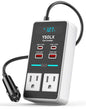 YSOLX 300W 12V to 110V Car Power Inverter, with Dual USB-A 24W and USB-C 65W, Dual AC Car Plug Adapter Outlet and Equipped with a Display Screen.Suitable for car Trips, Camping,Charging laptops - color: white