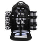 apollo walker Picnic Backpack Bag for 2 Person with Cooler Compartment, Detachable Bottle/Wine Holder, Fleece Blanket, Plates and Cutlery Set (2 Person, Black) - color: Black, size: 2 Person