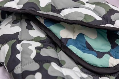 Waterproof Blanket, 29" x 34” - Seat Cover for Dogs and Pets. Ideal for Small and Medium Pet Crate Blankets, Settle mat, Diaper Changing and Playmat for Babies - color: Blue / Gray