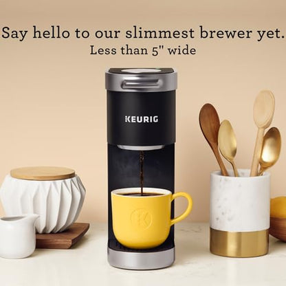 Keurig K-Mini Plus Single Serve K-Cup Pod Coffee Maker, with 6 to 12oz Brew Size, Stores up to 9 K-Cup Pods, Travel Mug Friendly, Matte Black - color: Matte Black