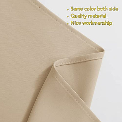 NICETOWN Room Darkening Rod Pocket Kitchen Tier Curtains - Tailored Scalloped Valance Swags (Biscotti Beige, 2 Pieces, 72 inches Wide Combined, 36 inches Long) - color: Biscotti Beige, size: 36"W x 36"L (Pack of 2)