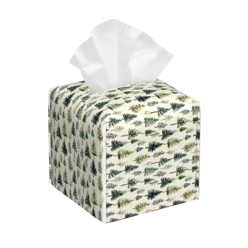 Watercolor Pine Trees Tissue Box Cover Square Tissues Boxes Decorative Facial Paper Organizer for Friends, Home Nightstands Bathroom Table Decor - color: Color_4