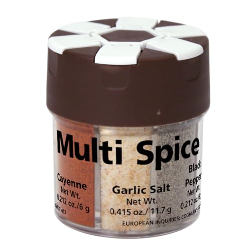 Coghlan’s Multi-Spice Shakers – Compact 6-in-1 Seasoning Containers for Camping, Travel, BBQ & Everyday Cooking – Lightweight, Portable, Mess-Free Design – Made in USA