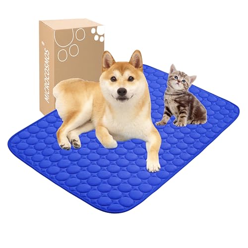 MICROCOSMOS Summer Cooling Mat & Sleeping Pad- Water Absorption Top, Materials Safe, Easy Carry, EZ Clean. Keep Cooling for Pets, Kids and Adults.(Dark Blue, 28" x 22") - color: Dark Blue, size: 28" x 22"