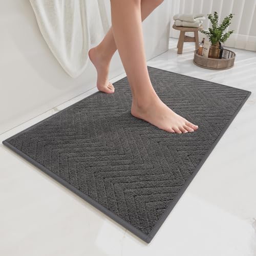 Bathroom Rugs Mat Quick Dry Absorbent Non Slip Bath Mat Bath Mats for Bathtub Mat Bathroom Carpet Fit Under Door Washable Floor Bath Rug Grey 24x36 - color: Grey-c, size: 24'' x 36''
