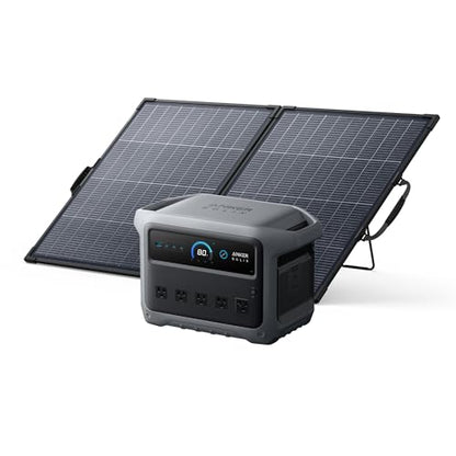 Anker SOLIX C1000 Gen 2 Portable Power Station with 200W Bifacial Solar Panel, 2,000W (Peak 3,000W) Solar Generator, Full Charge in 49 Min, 1,024Wh LiFePO4 Battery - style: 200W Bifacial Solar Panel with C1000 Gen2