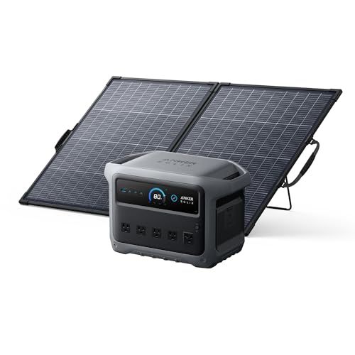 Anker SOLIX C1000 Gen 2 Portable Power Station with 200W Bifacial Solar Panel, 2,000W (Peak 3,000W) Solar Generator, Full Charge in 49 Min, 1,024Wh LiFePO4 Battery - style: 200W Bifacial Solar Panel with C1000 Gen2