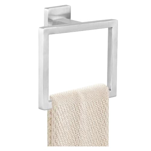 JOPOFI Towel Ring - Thicken Stainless Steel Towel Holder, Towel Racks for Bathroom, Square Modern Design Hand Towel Holder, Contemporary Hand Towel Bar - Brushed Nickel - color: Brushed Nickel, size: 1PCS