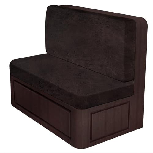ANARACHON Leather Look RV Dinette Cushion Covers, Stretch Camper Cushion Slipcovers for Travel Trailer Couch RV Booth Seat(1 Backrest Cover & 1 Bench Cover,07 Chocolate) - color: Chocolate Brown, size: 1 Set