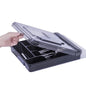 Silverware Organizer With Lid, Utensil Drawer Organizer. Removable Lid, 5 Slots Total Caddy for Flatware Cutlery Knives, Forks, Spoons.Black.