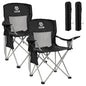 Elevon Camping Chair, Portable Folding Outdoor Chair with Arms, Cup Holder and Carry Bag - color: Midnight-2 Pack