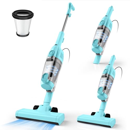 Vazone R6X Corded Stick Vacuum Cleaners for Home, 20Kpa Powerful Suction Stick Vacuum with 16Ft Cord, 2 in 1 Lightweight Handheld Vacuum Cleaner for Hardwood Floor Pet Hair (Green) - color: Green