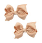Baby Girl's 2Pcs Cute 3 Inch Pure Color Bow-knot Hair Clip for Photography Travel Daily Life (Light Coffee) - color: Light Coffee