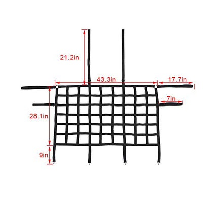 JeCar for Jeep Wrangler Cargo Net Back Seat Divider Net Rear Trunk Dog Barrier for 2007-2024 Jeep Wrangler JK JL Gladiator JT 2DR 4DR (Black) - color: Black
