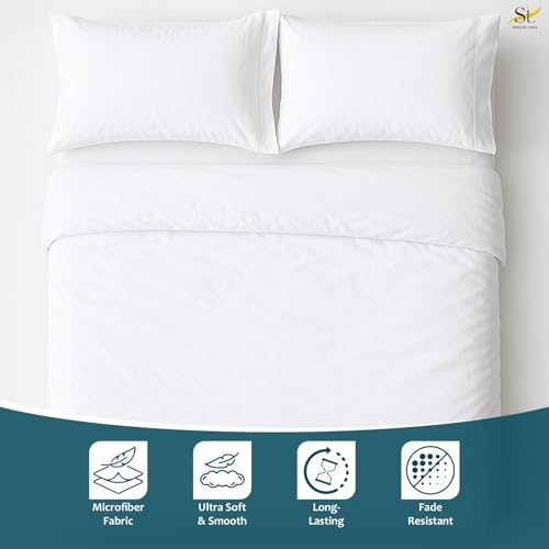 Shreem Linen Luxury 4 Piece Microfiber RV Sheet Set, Deep Pocket Fits Up to 10 inch, Soft, Wrinkle-Resistant, Camper, Travel Trailer Bedding, 3/4 Full Bunk 48x75, White - color: White, size: 3/4 Full Bunk - 48x75