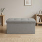 HOME DESIGN Florence 30" Upholstered Folding Storage Ottoman Bench, Tufted Top, Space-Saving Storage, Gray Linen Fabric - color: Gray Linen