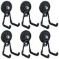 ULIBERMAGNET Heavy Duty Magnetic Garage Hook,6 Pack Strong Large Magnet Hooks for Power Drill,Garden Tools,Hose,Pegboard,Garage, Workshop,Magnetic Storage Hooks for Indoor Outdoor Hanging(Black) - style: 2.59" Strong Medium L Black 6PC