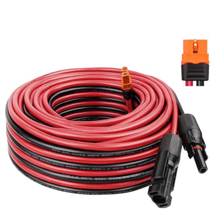 MOOKEERF Solar Panel to XT60i 10AWG 40FT Adapter Connector Extension Cable for Portable Power Station Generator - size: 40FT