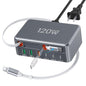 2026 Updated USB-C Fast Charging Station, 120W GaN 8-Port Retractable Charger Adapter, Includes 2.3ft Lightning+Type-C Dual Cable, Wall Charger Block Plug Cube for iPhone 17/16/15,iPad,Pixel, Galaxy