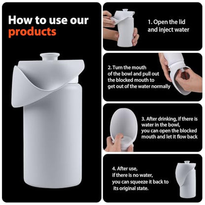 Jalopink Portable Dog Water Bottle, 2-in-1 Leak Proof & Collapsible Silicone Pet Dispenser with Built-in Bowl, Food Grade Travel Cup for Walking, Hiking (19oz/550ml, Gray) - color: Light Gray