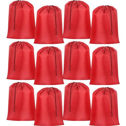 Woanger 12 Pack 28 x 45 Inch Extra Large Laundry Bags Bulk Washable Travel Laundry Bag with Drawstring Closure Large Dirty Clothes Organizer for College Dorm Home Hotel Camping(Red) - color: Red