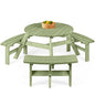Best Choice Products 6-Person Circular Outdoor Wooden Picnic Table for Patio, Backyard, Garden, DIY w/ 3 Built-in Benches, 500lb Capacity - Sage Green - color: Sage Green