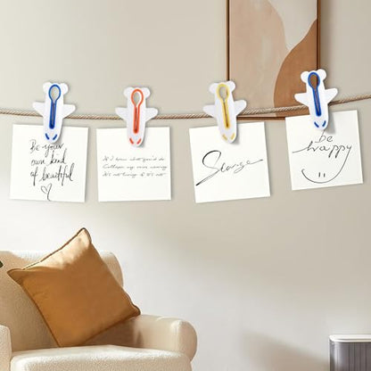 Plastic Clothes Pins Strong Clothespins-Heavy Duty Laundry Plane Clothes Clips Windproof Clamps Clothes Pegs, No Trace Design for Clothes 3 Colors 12 PCS - color: 3 Colors 12 Pcs