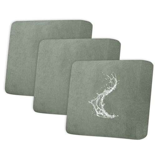 Waterproof Couch Cushion Covers - Stretch Washable Slipcover with Elastic Non-Slip Design, Furniture Protector for Pets,Kids (3 Cushion Oversized Sofa, Green) - color: Green, size: 3 Cushion Oversized Sofa
